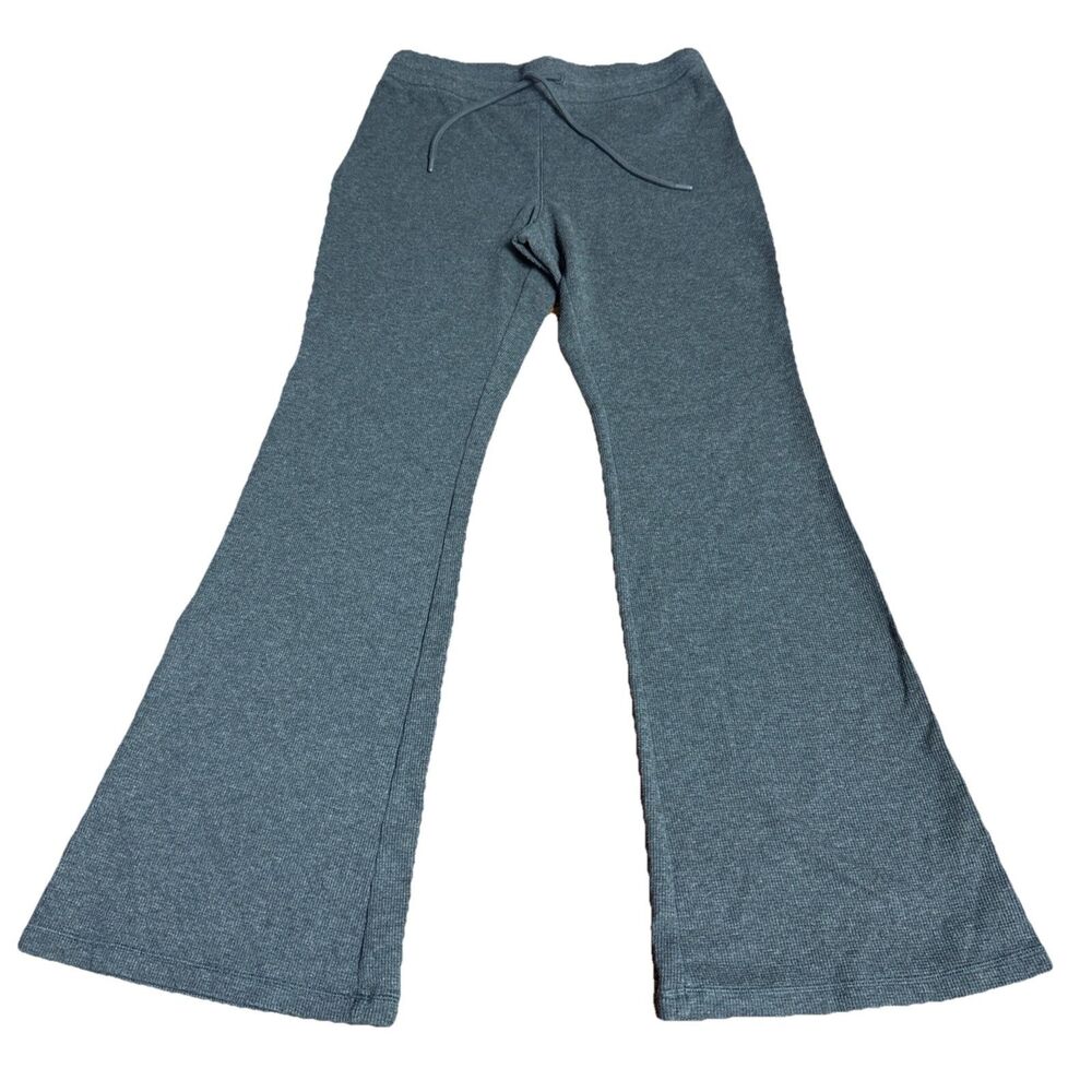 Sunday Best Women's Gray Waffle Flared Pant Size Medium Comfy Lounge